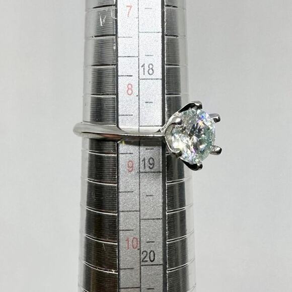 Moissanite Diamond Engagement Ring 2 Ct Round Cut 6 Prong 18k GRA Size 8.5 - Picture 6 of 16